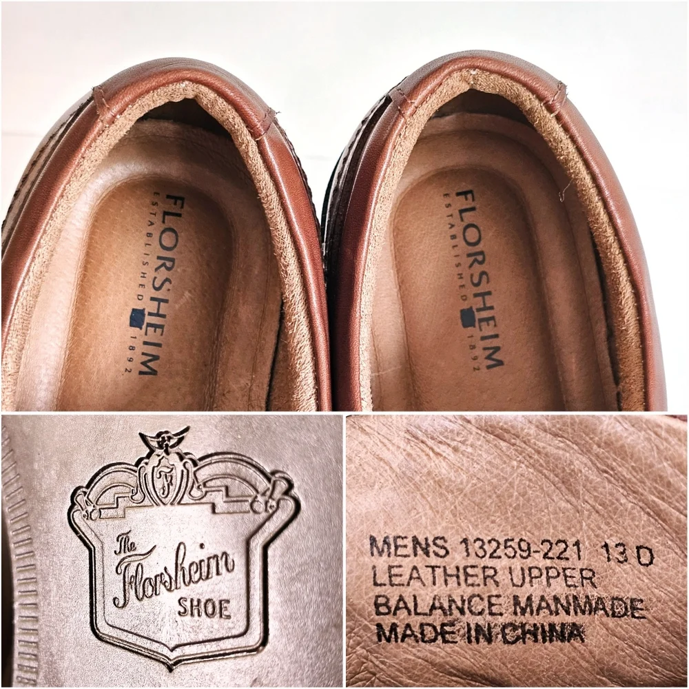 Florsheim Cognac Genuine Leather Captoe Oxford Brown Dress Men's Shoes Sise 13 D